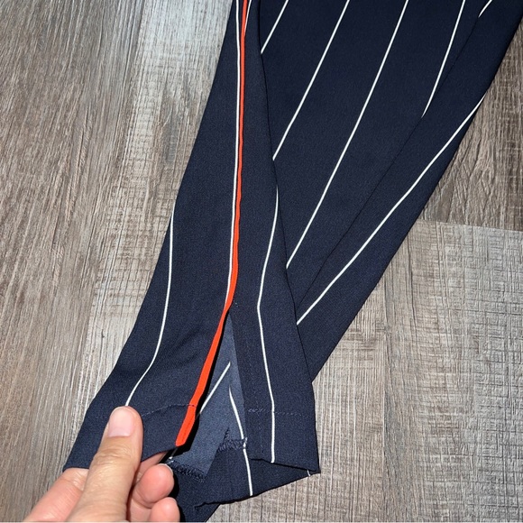 Anthropologie | Ett:twa piped and striped Orange White Blue pants Sz small comfy - Picture 5 of 10